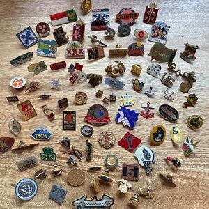 Lot of 90 Lapel Pins Assorted Subjects